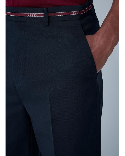 Gucci Blue Tailored Wool Pants for men