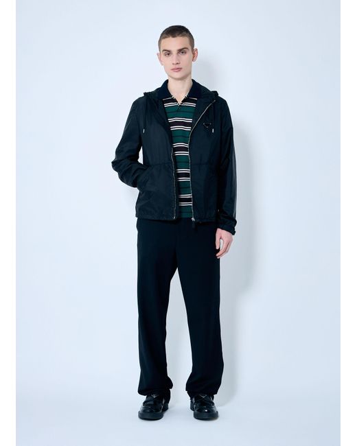 Prada Blue Re-Nylon Hooded Jacket for men