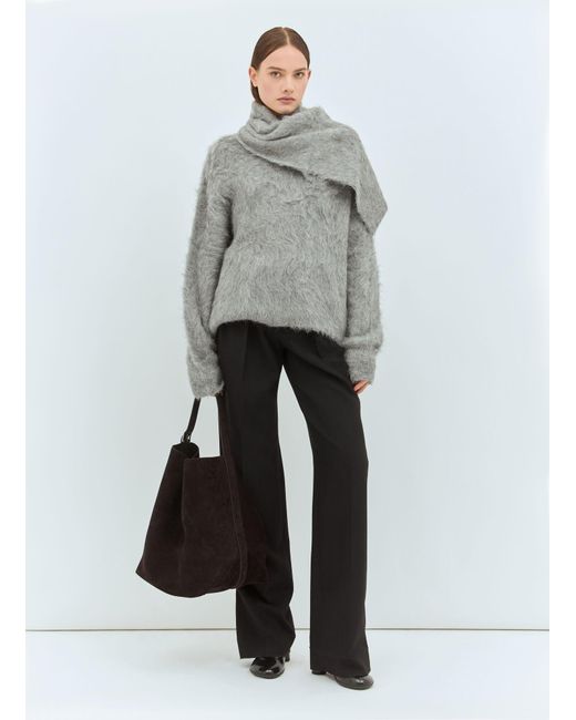 Totême Black Belted Suede Tote Bag