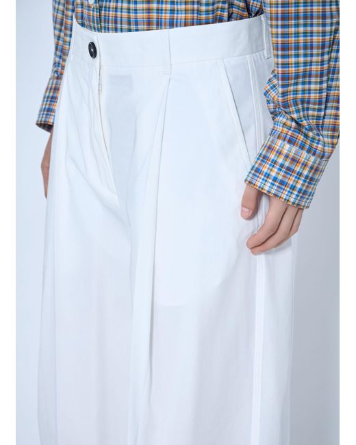 Totême  Blue Single Pleat Cotton Trousers