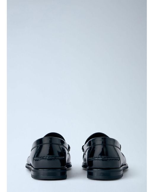 Prada Blue Brushed Leather Loafers for men