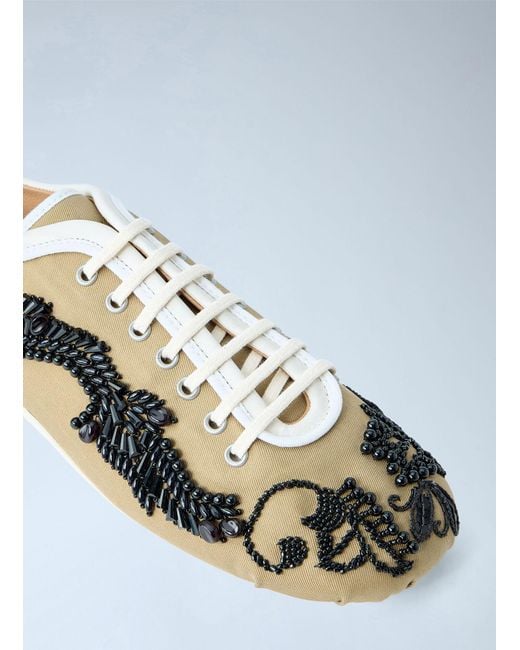 Dries Van Noten Green Embroidered Lace-up Sneakers