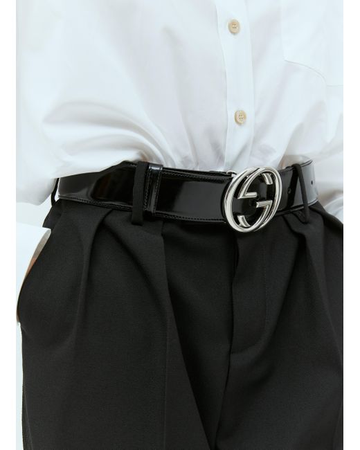 15mm Round Interlocking G Leather Belt