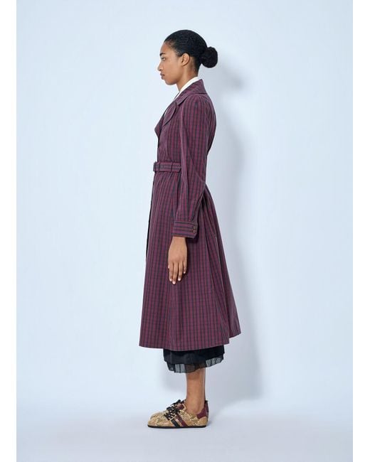 Vivienne Westwood Purple Belted Button-Down Trench Coat