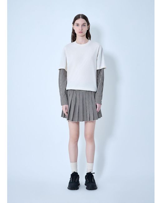 Moncler White Layered Check T-Shirt