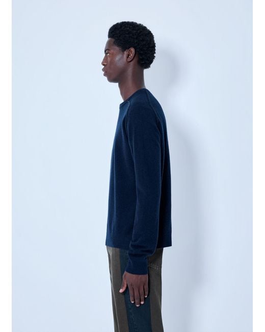 Maison Margiela Blue Wool Crewneck Sweater for men