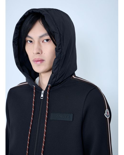 Moncler Blue Zip-Up Hoodie With Logo Detail for men