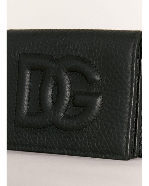 Dolce & Gabbana Black Logo Embossed Bi-fold Wallet for men