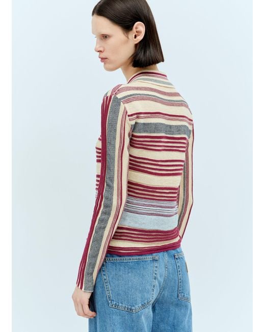 Bottega Veneta Red Striped Knit Sweater