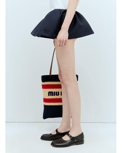 Miu Miu Blue Mohair Mini Skirt