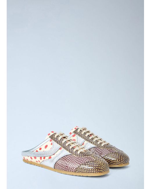 Dries Van Noten White Textured Slip-On Sneakers