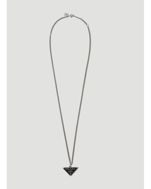 Symbole sterling silver necklace in black - Prada | Mytheresa