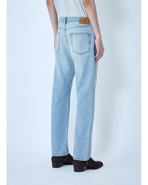 Saint Laurent Blue Loose Straight Mid-Rise Jeans for men