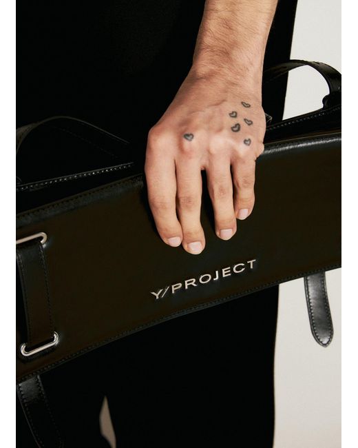 Y. Project Black Accordion Crossbody Bag for men