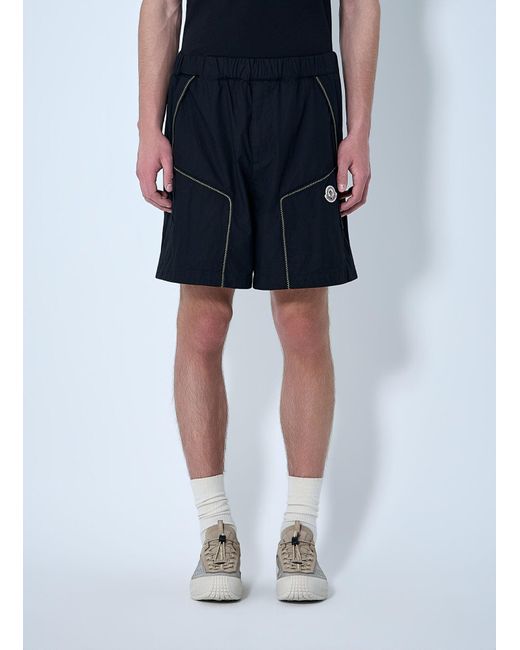 Moncler Blue Elasticated Waist Technical Shorts for men