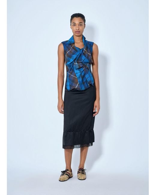Vivienne Westwood Blue Short Sleeve Drunken Shirt