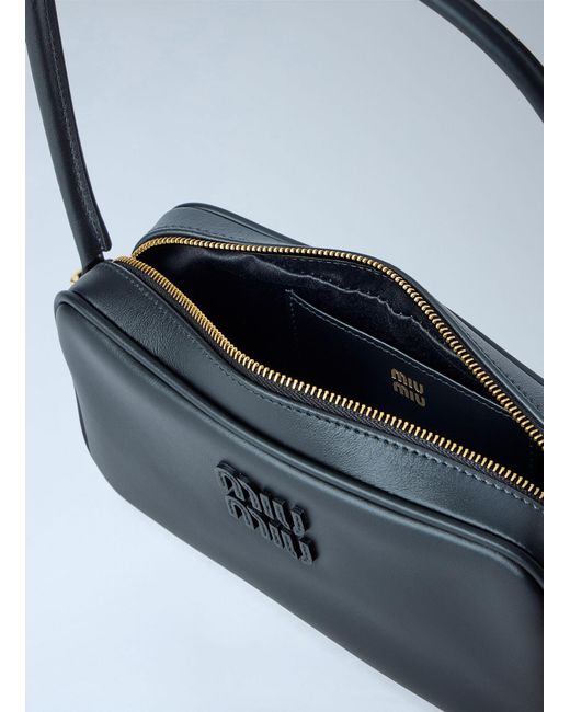Miu Miu Blue Leather Shoulder Bag