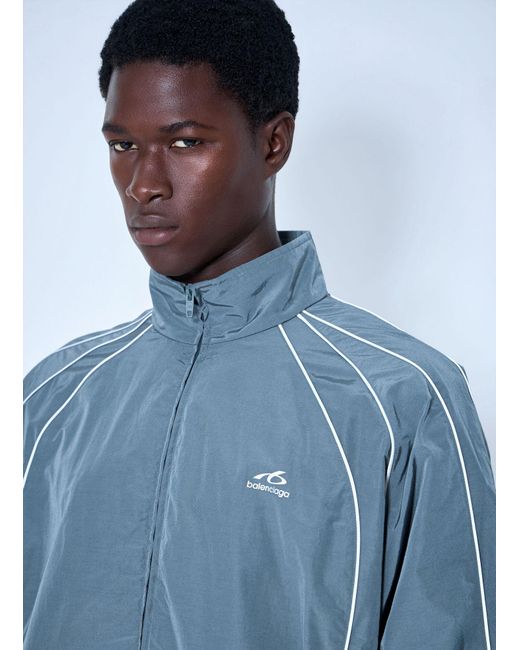 Balenciaga Blue Zip-Front Track Jacket for men