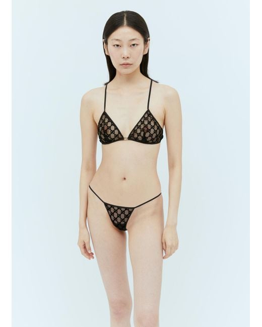 Gucci Natural Gg Embroidery Lingerie Set