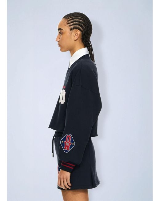 Off-White c/o Virgil Abloh Blue Royal Patch Crop Sweatshirt