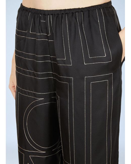 Totême Black Monogram Pants