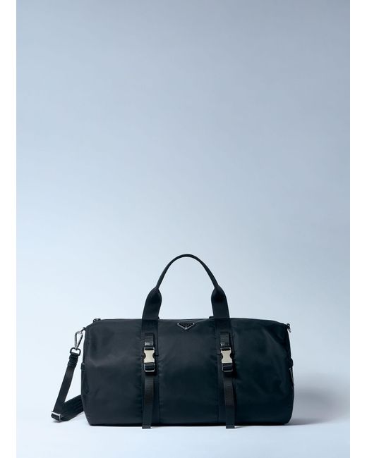 Prada Blue Re-Nylon And Saffiano Leather Duffle Bag for men