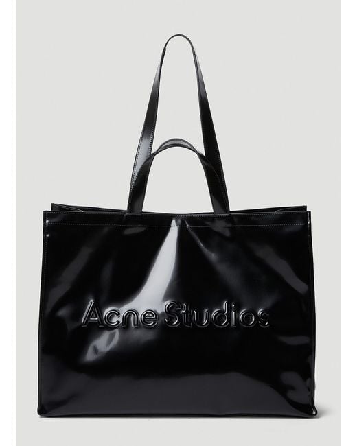 Acne Black Logo Shopper Tote Bag