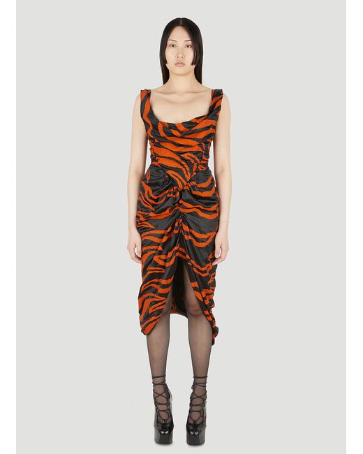 Vivienne Westwood Silk Panther Dress in Orange | Lyst