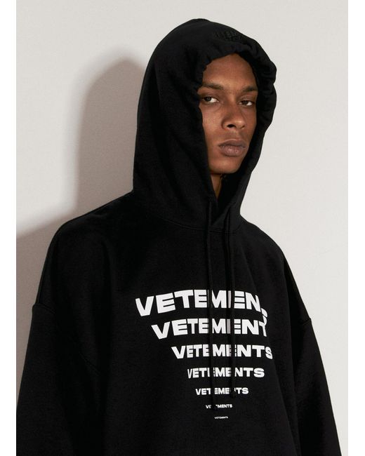 Vetements Black Pyramid Logo Hooded Sweatshirt for men