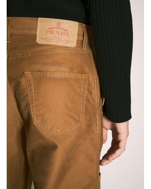 Prada Multicolor Moleskin Cargo Pants for men