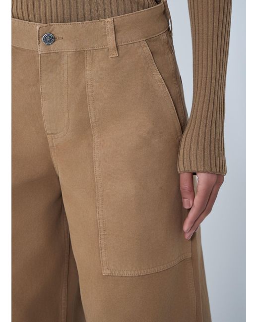 Moncler Natural Wide-Leg Cargo Pants