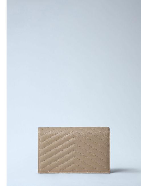 Saint Laurent Blue Cassandre Envelop Chain Wallet