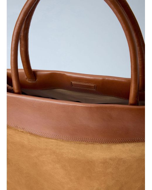 Dries Van Noten Brown Blossom Suede Top Handle Bag