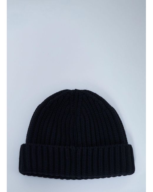 Prada Blue Logo Motif Beanie Hat