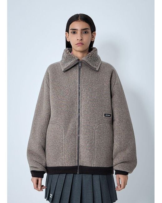 Miu Miu Gray Cotton Fleece Jacket