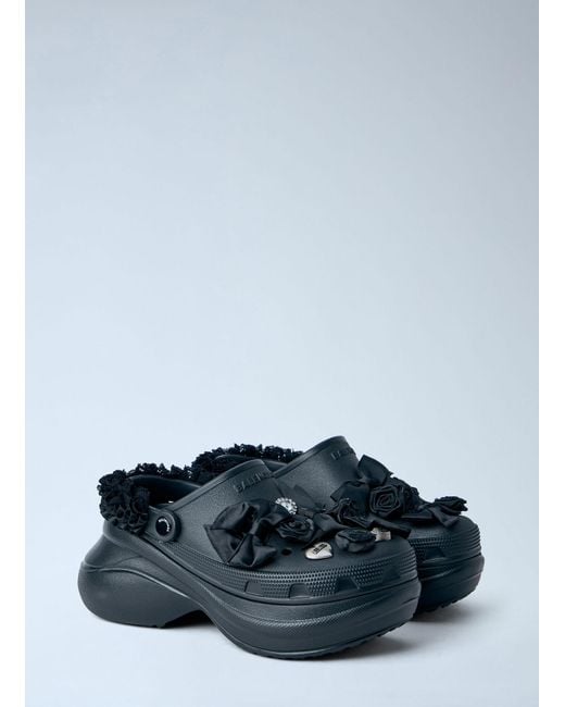 Balenciaga Blue Crocs Mule Strap