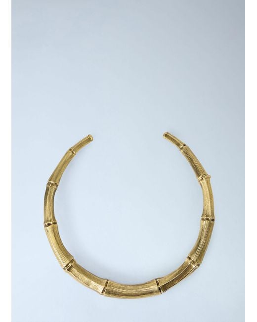 Saint Laurent Blue Bamboo Torc Necklace