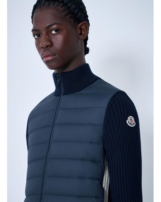 Moncler Blue Logo Motif Cardigan for men