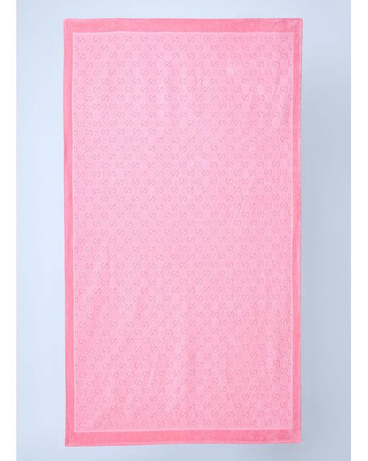 GUCCI タオル ピンク Gucci Gg Terry-cloth Towel in Pink | Lyst