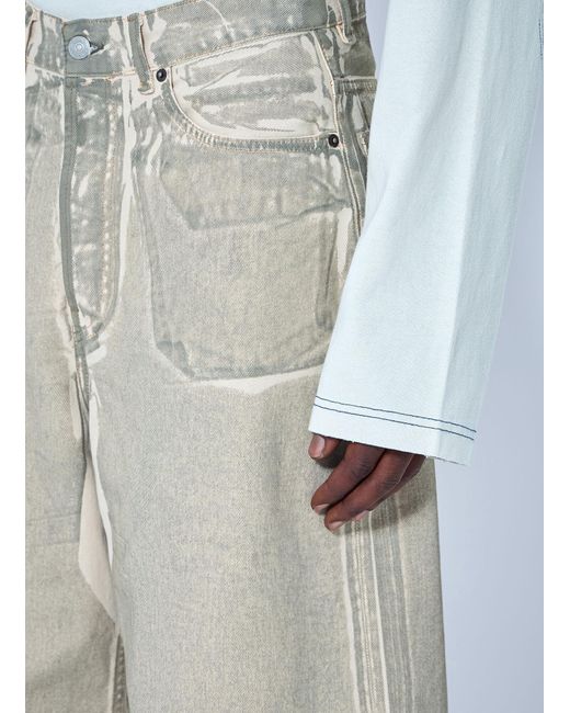 Acne Blue Wide-Leg Denim Shorts for men