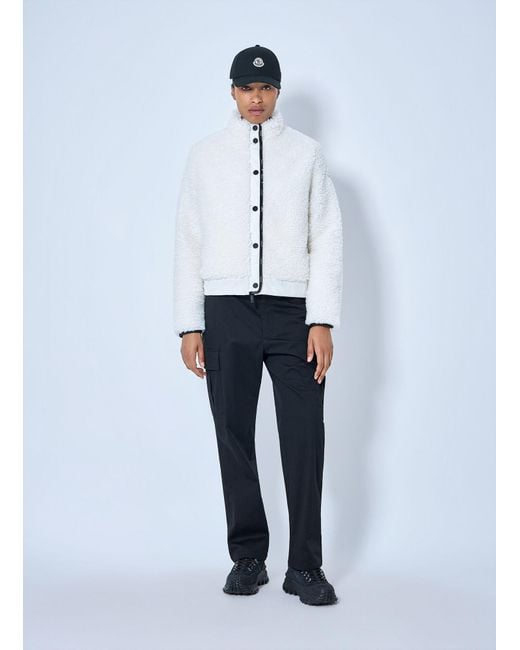 Moncler White Diamond-Quilted Padded Cardigan
