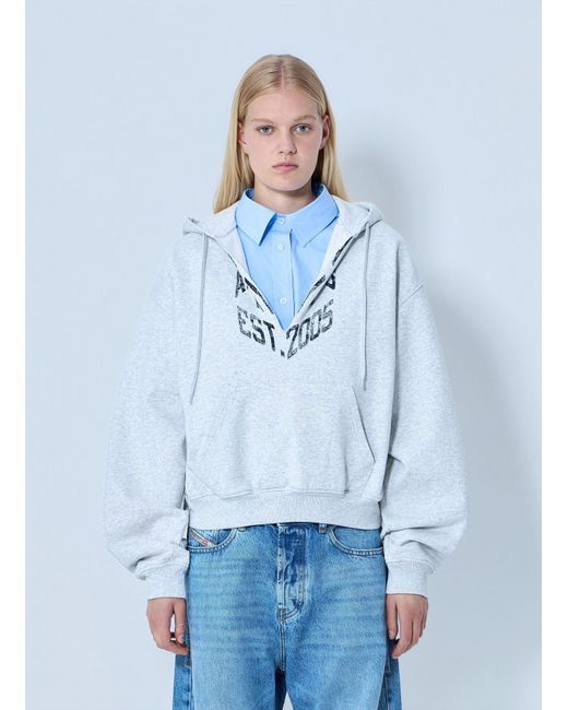 Alexander Wang Blue Shirt Dickie Layered Hoodie