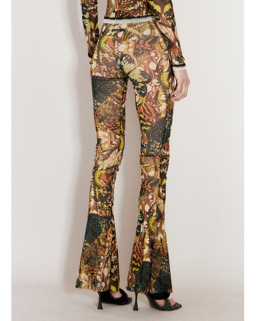 Jean Paul Gaultier Metallic Butterfly Mesh Pants