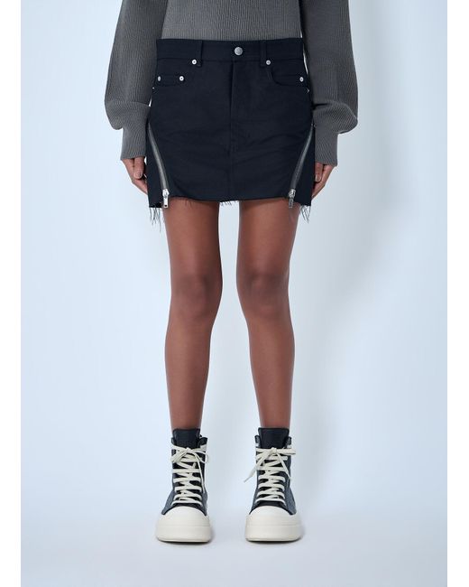 Rick Owens Blue Bolan Banana Skirt