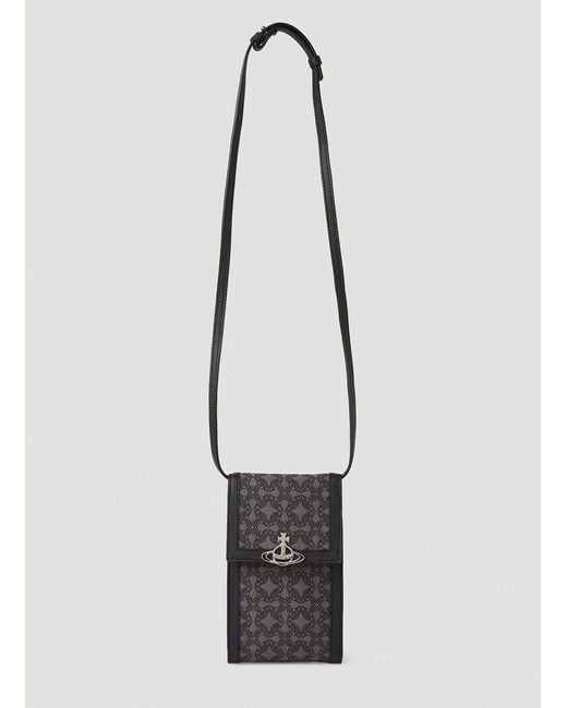 Vivienne Westwood Leather Rejacquard Orborama Phone Crossbody Bag in