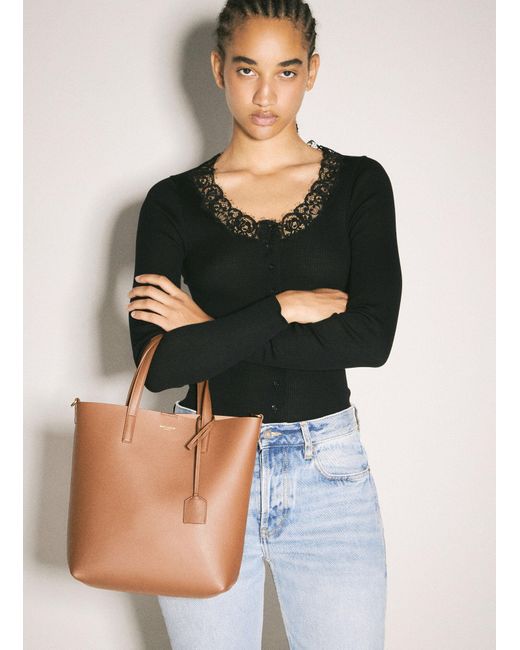 Saint Laurent Black Shopping Toy Tote Bag