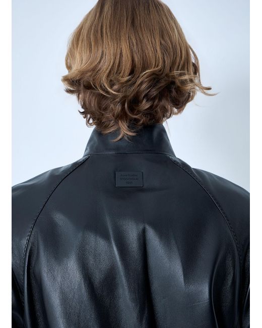 Acne Blue Leather Jacket for men