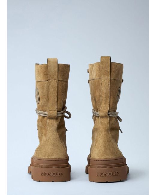 Moncler Brown Vera Logo Patch Boots