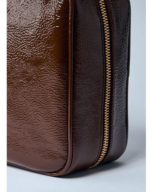 Miu Miu Brown Beau Naplak Patent Shoulder Bag