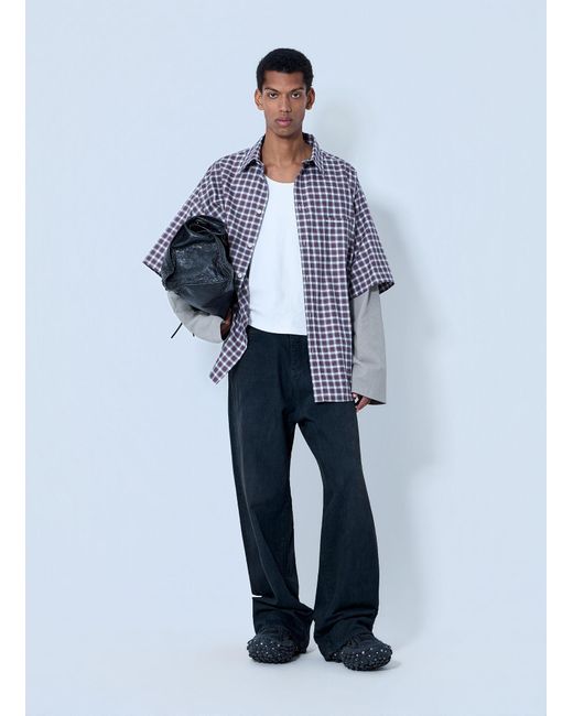 Balenciaga Blue Wide-Leg Denim Trousers for men